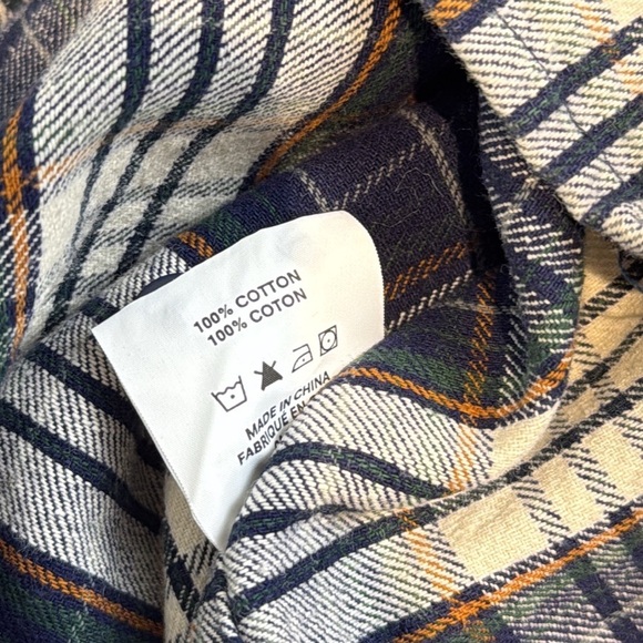 Frank and Oak Plaid Blue Long Sleeve Casual Shirt Size Large - Picture 7 of 7